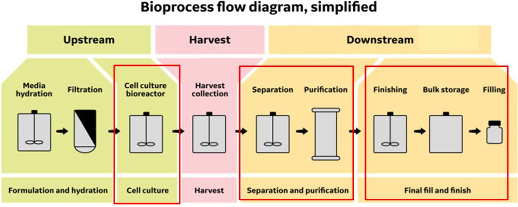 Bioprocess flow diagram